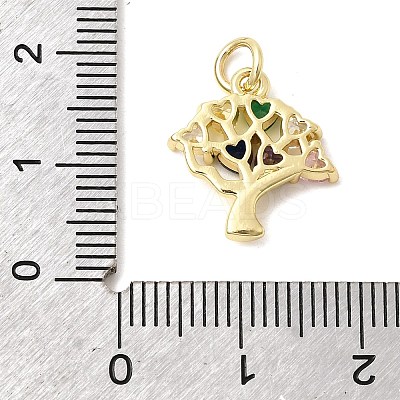 Brass Pave Cubic Zirconia Pendants KK-G554-17G-1