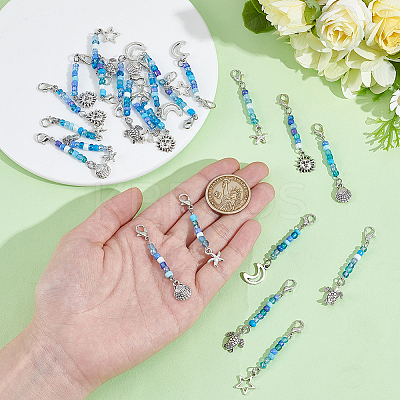 24Pcs 6 Styles Alloy Pendant Decorations HJEW-NB00197-1