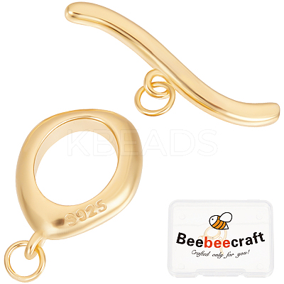 1Pc 925 Sterling Silver Toggle Clasps STER-BBC0007-51G-1