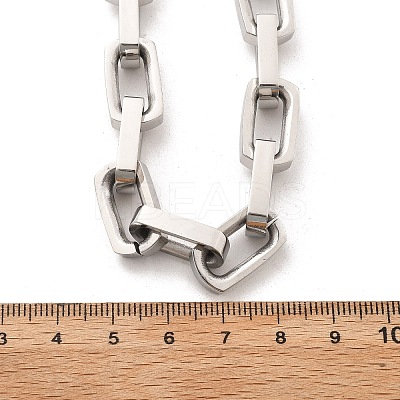 304 Stainless Steel Paperclip Chain Necklaces for Women Men NJEW-A033-02P-1