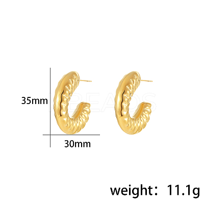Stylish 304 Stainless Steel C-Shaped Stud Earrings ND2304-4-1