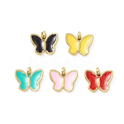 PVD Vacuum Plating 304 Stainless Steel Enamel Pendants STAS-G255-03G-1