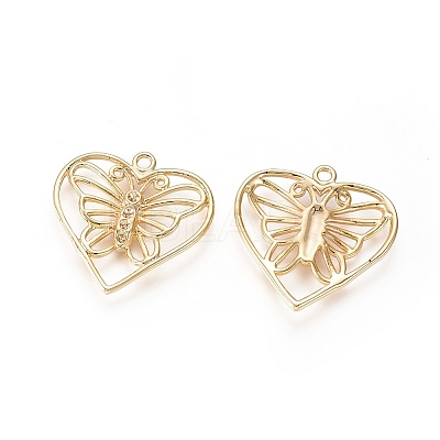 Brass Pendant Rhinestone Settings KK-L180-085G-1