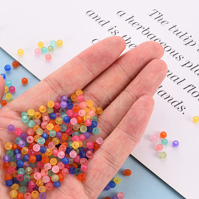 Frosted Transparent Acrylic Beads MACR-S371-11A-1