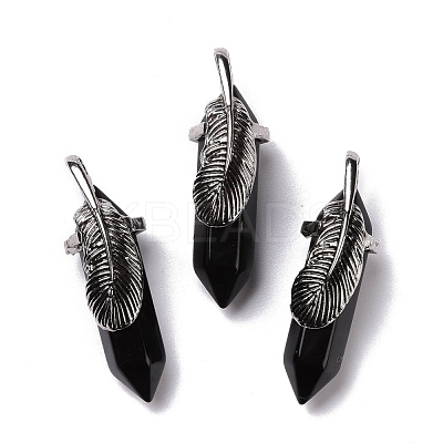 Natural Obsidian Pendants G-E059-04AS-01-1