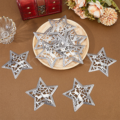10Pcs Iron Star Ornaments AJEW-GF0012-09-1