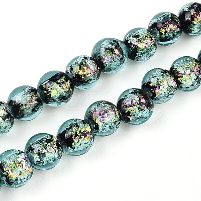Handmade Foil Glass Beads Strands FOIL-N029-05C-1