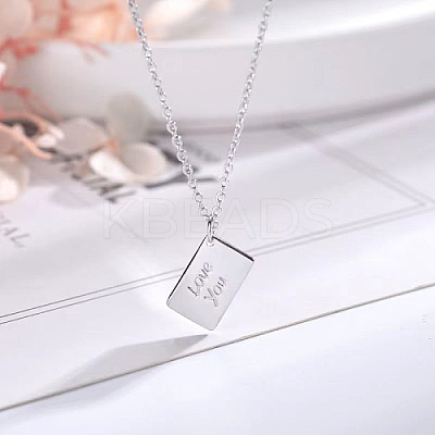 Non-Tarnish 304 Stainless Steel Envelope Pendant Necklaces LS-GL7398-2-1