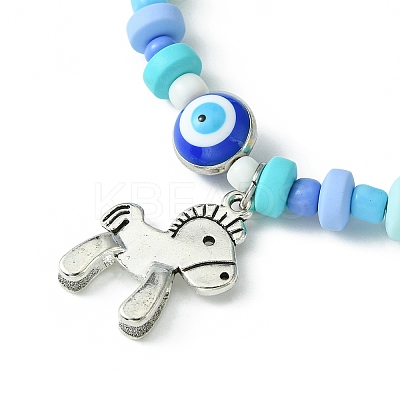 Alloy Hobbyhorse Charm Bracelet BJEW-JB09655-1