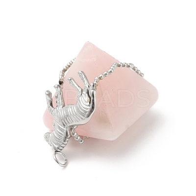 Natural Rose Quartz Pendants G-G870-13P-04-1