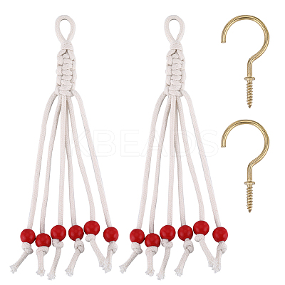 Wood Bead Banana Hangers AJEW-WH0415-10A-1