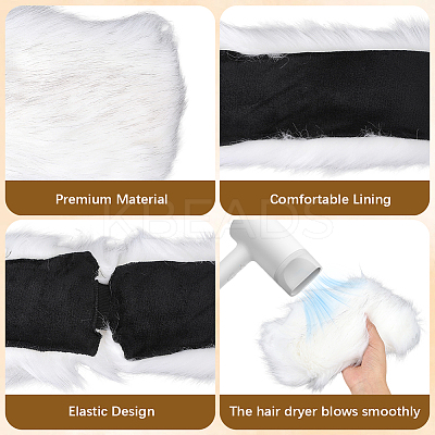 1Pc Faux Fur Fiber Yarn Warmer Headbands COHT-CY0001-01D-1