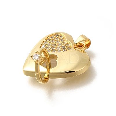 Rack Plating Brass with Cubic Zirconia Pendants KK-Z086-12G-03-1