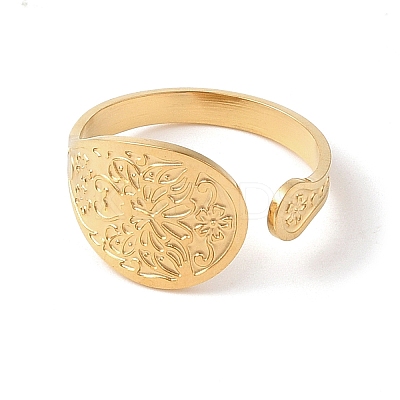 304 Stainless Steel Cuff Rings LS-RJEW-Q812-01G-1