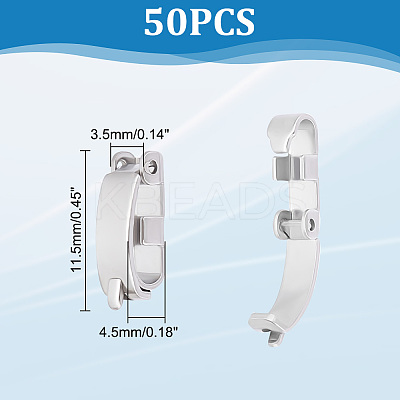 50Pcs 304 Stainless Steel Fold Over Clasps STAS-UN0041-57-1
