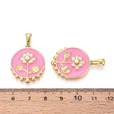 304 Stainless Steel & Enamel & ABS Imitation Pearl Pendants STAS-T072-94A-G-1