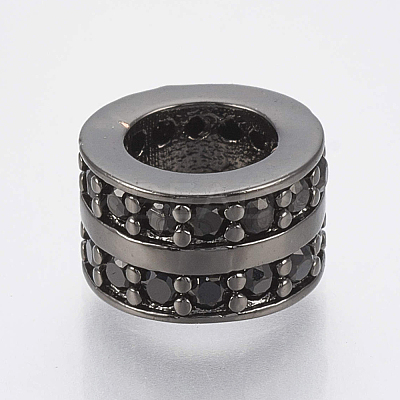 Brass Micro Pave Cubic Zirconia Beads ZIRC-S058-86B-1