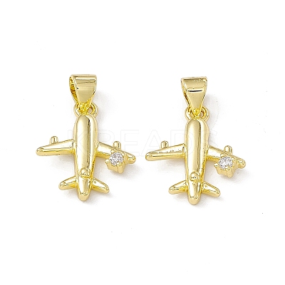 Rack Plating Brass Micro Pave Cubic Zirconia Pendants ZIRC-I061-03G-1
