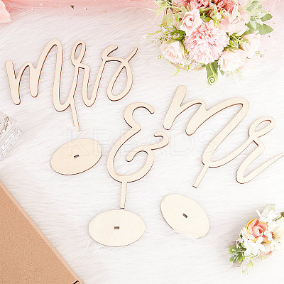 Mr and Mrs Sign for Wedding DJEW-WH0001-12-1