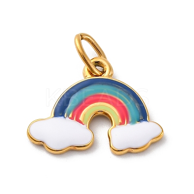 304 Stainless Steel Enamel Pendants STAS-I331-05G-1