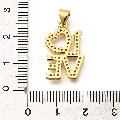 Rack Plating Brass Micro Pave Cubic Zirconia Pendants KK-L226-013G-1
