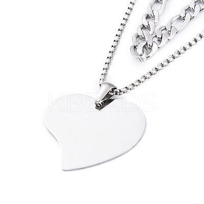 Non-Tarnish 304 Stainless Steel Double Layer Necklaces NJEW-M181-12P-1