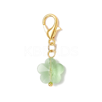 Flower Glass Pendant Decorations HJEW-JM03772-02-1