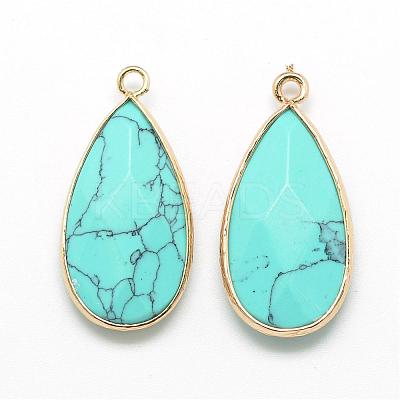 Synthetic Turquoise Pendants G-S221-18G-1
