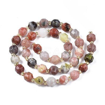 Natural Plum Blossom Jasper Beads Strands G-N326-100-04-1