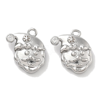 Brass Micro Pave Cubic Zirconia Pendants KK-M102-11P-1
