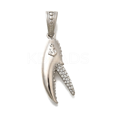 316L Stainless Steel Micro Pave Clear Cubic Zirconia Pendants STAS-S160-01P-1