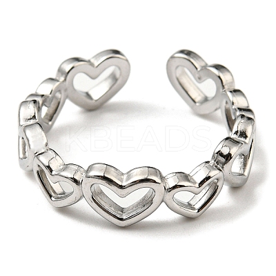 Non-Tarnish 304 Stainless Steel Cuff Rings RJEW-E076-01P-1