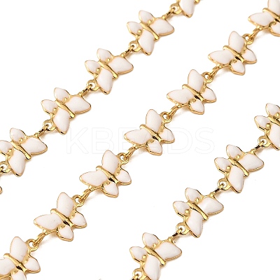 Brass Enamel Butterfly Link Chains CHC-F021-03G-02-1