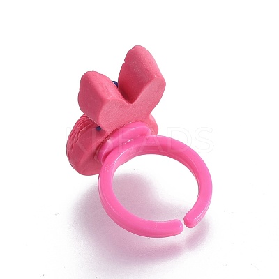Bunny Resin Rings RJEW-JR00245-M-1