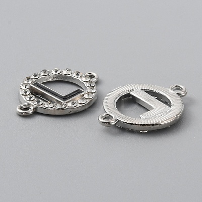 Zinc Alloy Crystal Rhinestone Connector Charms ALRI-WH0005-17L-P-1