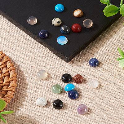 20Pcs Natural & Synthetic Mixed Gemstone Cabochons G-TA0002-76C-1