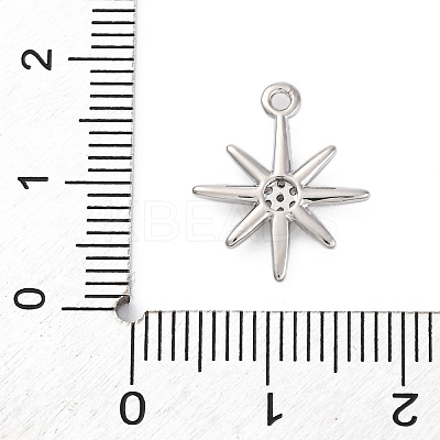 Brass Micro Pave Clear Cubic Zirconia Pendants KK-Z084-01P-1
