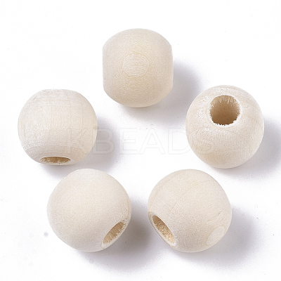 Unfinished Natural Wood European Beads WOOD-Q041-04D-1