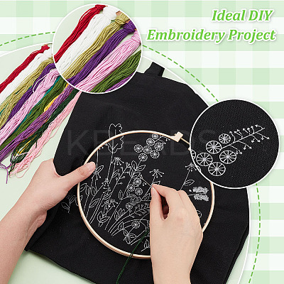 DIY Canvas Shoulder Bag Embroidery Starter Kit DIY-WH0386-47-1