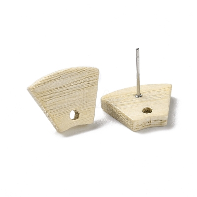 Ash Wood Stud Earring Findings EJEW-N017-011H-1