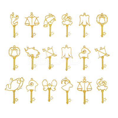 24Pcs 12 Style Alloy Open Back Bezel Pendants PALLOY-CJ0001-128-1