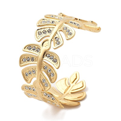 Ion Plating(IP) 304 Stainless Steel Cuff Bangles for Women BJEW-A026-02G-1