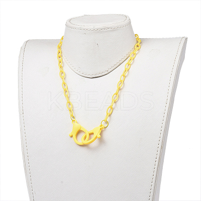 Personalized ABS Plastic Cable Chain Necklaces LS-NJEW-JN03310-04-1