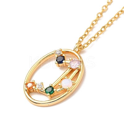 Colorful Cubic Zirconia Constellation Pendant Necklace LS-NJEW-H166-01J-1