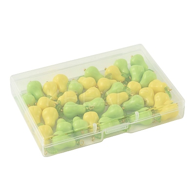 36Pcs 2 Colors Acrylic Gourd Pendants PALLOY-FS00068-1
