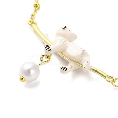 Brass Necklaces for Girls NJEW-D068-01G-1