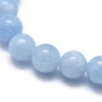 Natural & Dyed White Jade Bead Stretch Bracelets BJEW-K212-A-018-1