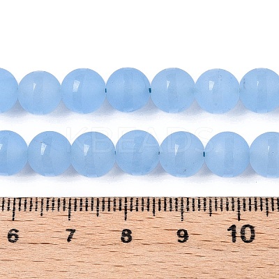 Frosted Natural White Jade Beads Strands G-T138-8mm-209C-1