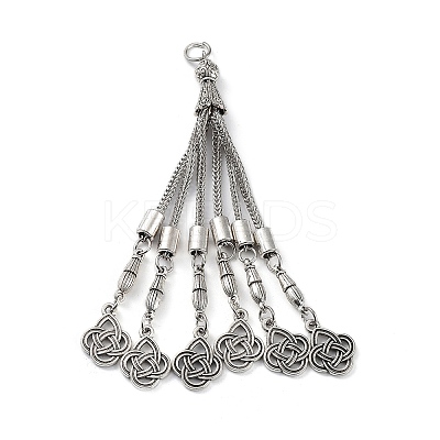 Tibetan Style Alloy Curb Chain Tassel Big Pendants FIND-K013-01AS-07-1