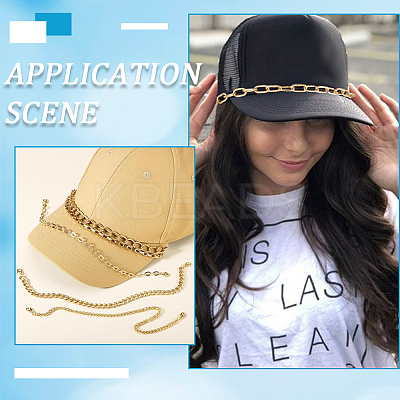 6Pcs 6 Styles Ocean Theme Cowrie Shell & Aluminum & Brass Alloy Cap Chain HJEW-SC0002-36-1